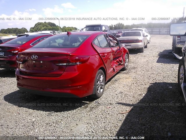 5NPD84LF0HH190723 - 2017 HYUNDAI ELANTRA SE/VALUE/LIMITED RED photo 4