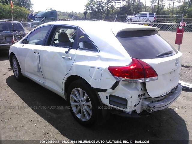 4T3BA3BB5BU019860 - 2011 TOYOTA VENZA WHITE photo 3