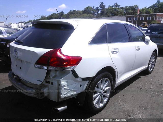 4T3BA3BB5BU019860 - 2011 TOYOTA VENZA WHITE photo 4