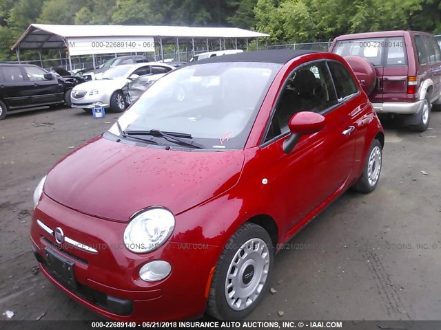 3C3CFFDR3CT343906 - 2012 FIAT 500 POP RED photo 2