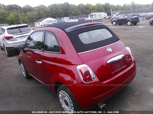 3C3CFFDR3CT343906 - 2012 FIAT 500 POP RED photo 3