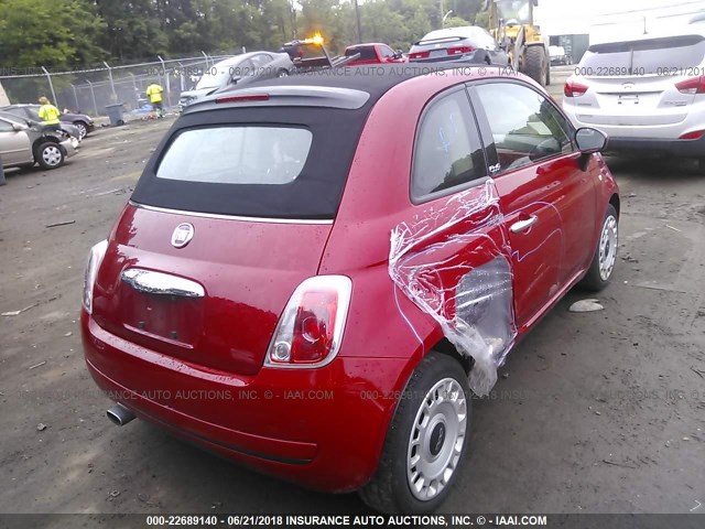 3C3CFFDR3CT343906 - 2012 FIAT 500 POP RED photo 4