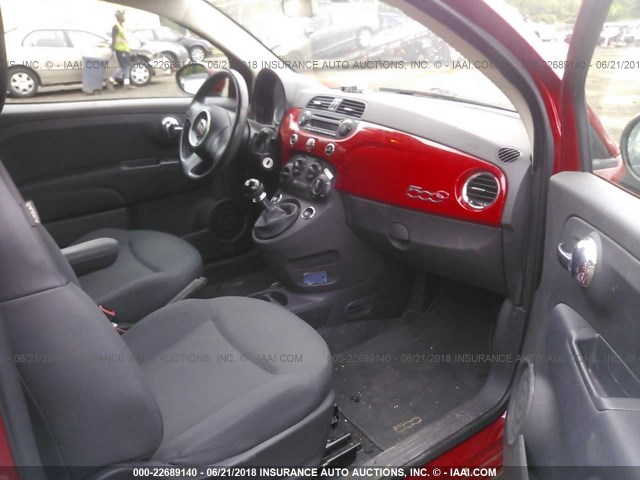 3C3CFFDR3CT343906 - 2012 FIAT 500 POP RED photo 5