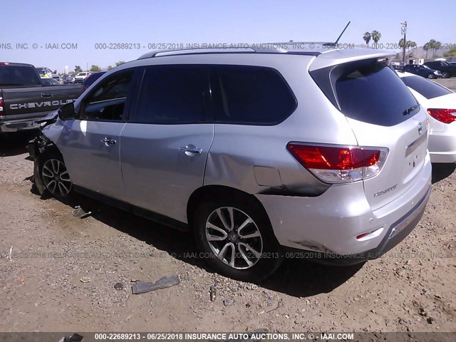 5N1AR2MN1DC619704 - 2013 NISSAN PATHFINDER S/SV/SL/PLATINUM 银色 照片 3