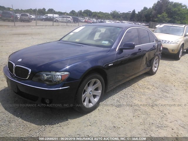 WBAHL83566DT03413 - 2006 BMW 750 I Dark Blue photo 2