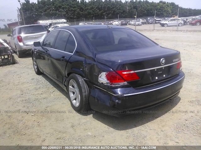 WBAHL83566DT03413 - 2006 BMW 750 I Dark Blue photo 3