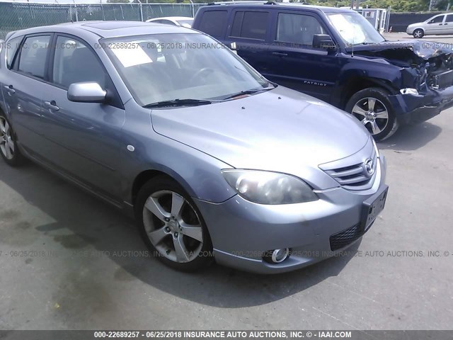 JM1BK343241142861 - 2004 MAZDA 3 HATCHBACK GRAY photo 1