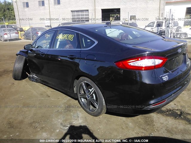 3FA6P0HD9FR176749 - 2015 FORD FUSION SE BLACK photo 3