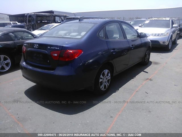 KMHDU46D39U752302 - 2009 HYUNDAI ELANTRA GLS/SE BLUE photo 4