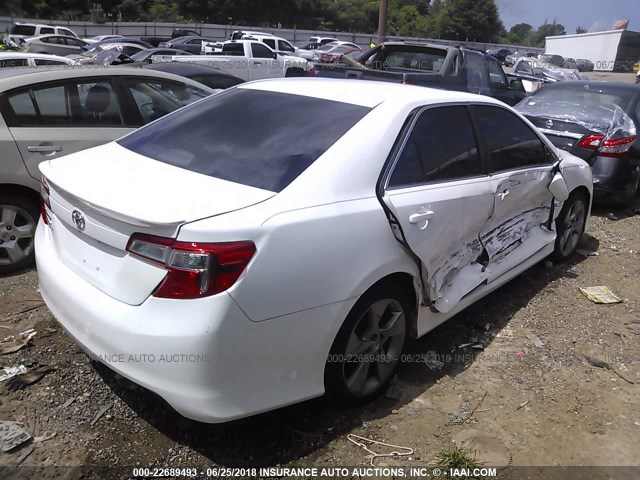 4T1BF1FKXEU762639 - 2014 TOYOTA CAMRY L/SE/LE/XLE WHITE photo 4