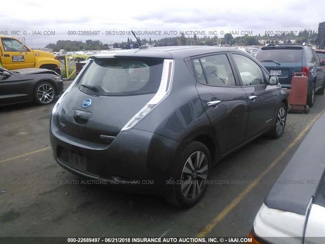 1N4AZ0CPXDC413086 - 2013 NISSAN LEAF S/SV/SL GRAY photo 4