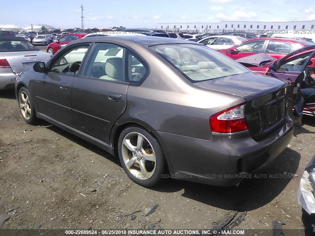 4S3BL616X97224838 - 2009 SUBARU LEGACY 2.5I TAN photo 3