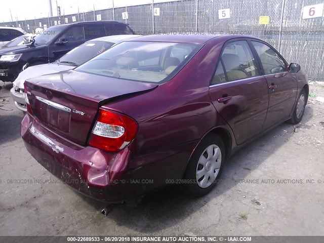 4T1BE32K33U259584 - 2003 TOYOTA CAMRY LE/XLE/SE 栗色 照片 4