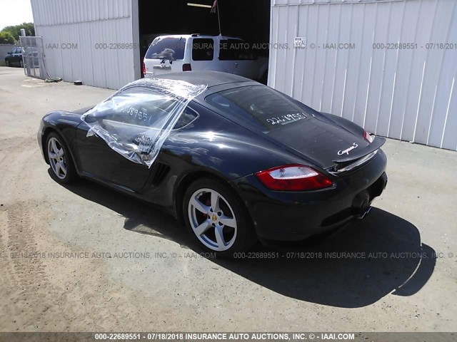 WP0AB29827U780511 - 2007 PORSCHE CAYMAN S BLACK photo 3