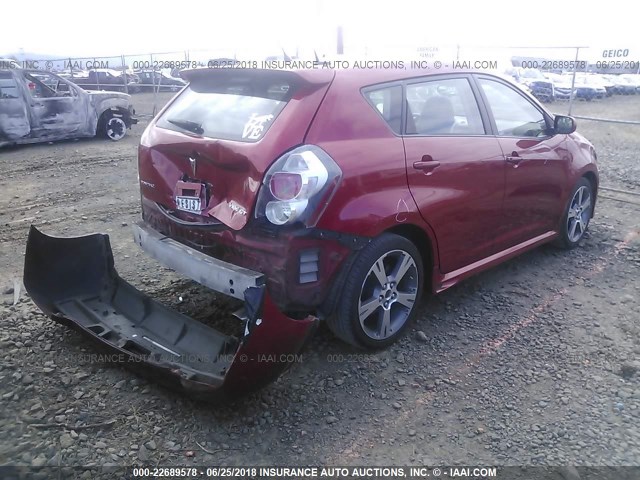 5Y2SR67009Z467435 - 2009 PONTIAC VIBE GT RED photo 4