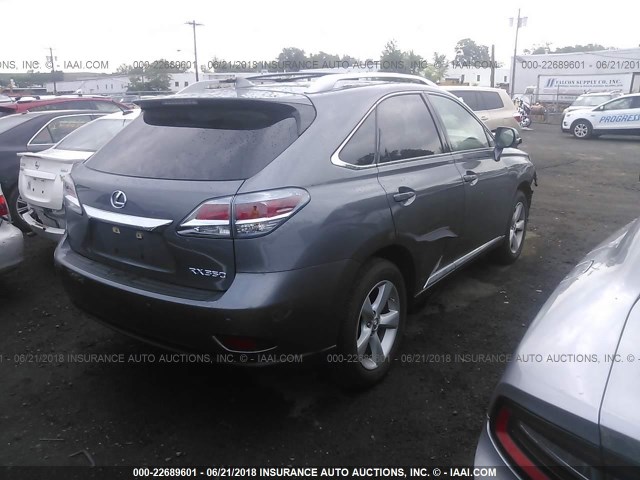 2T2BK1BA5FC335750 - 2015 LEXUS RX 350/BASE/F SPORT GRAY photo 4