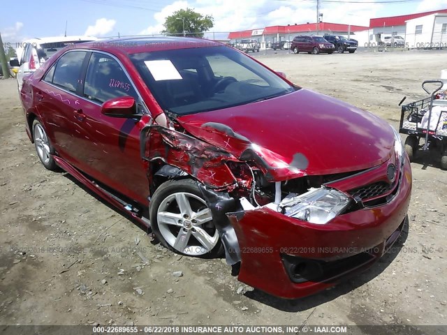 4T1BF1FK4EU835634 - 2014 TOYOTA CAMRY L/SE/LE/XLE RED photo 1
