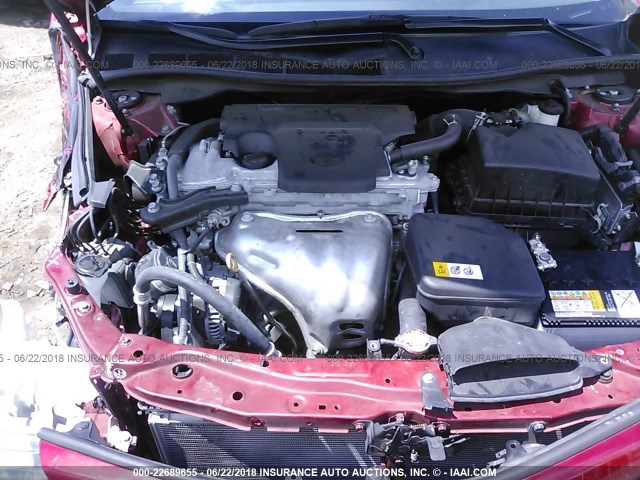 4T1BF1FK4EU835634 - 2014 TOYOTA CAMRY L/SE/LE/XLE RED photo 10