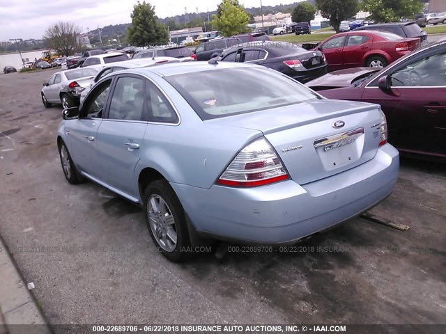 1FAHP28W28G134438 - 2008 FORD TAURUS LIMITED BLUE photo 3