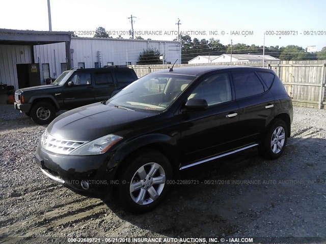 JN8AZ08T26W401438 - 2006 NISSAN MURANO SL/SE/S BLACK photo 2