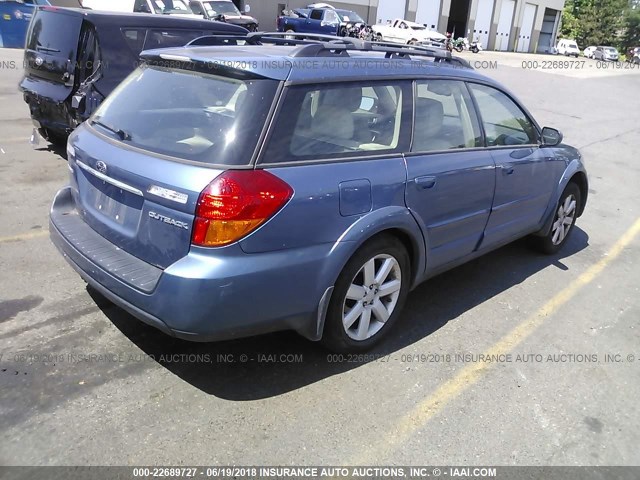 4S4BP62C777310254 - 2007 SUBARU LEGACY OUTBACK 2.5I LIMITED BLUE photo 4