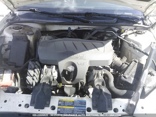 2G2WP552861205189 - 2006 PONTIAC GRAND PRIX WHITE photo 10