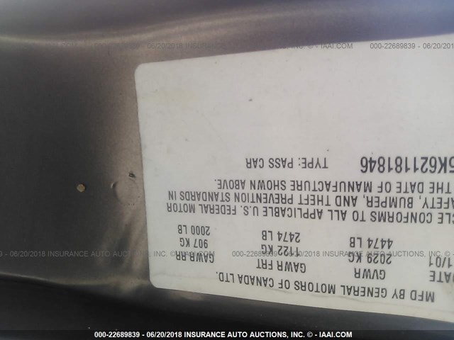 2G4WB55K621181846 - 2002 BUICK REGAL LS 灰色 照片 9