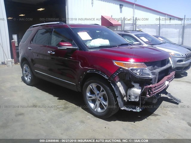 1FM5K8F80DGC02356 - 2013 FORD EXPLORER LIMITED RED photo 1