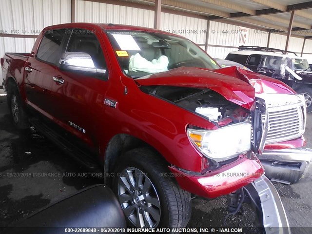 5TFHW5F14BX189342 - 2011 TOYOTA TUNDRA CREWMAX LIMITED RED photo 1