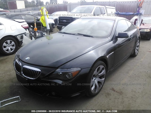 WBAEH73474B215078 - 2004 BMW 645 CI AUTOMATIC BLACK photo 2