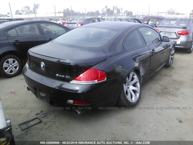 WBAEH73474B215078 - 2004 BMW 645 CI AUTOMATIC BLACK photo 4