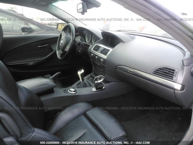 WBAEH73474B215078 - 2004 BMW 645 CI AUTOMATIC BLACK photo 5