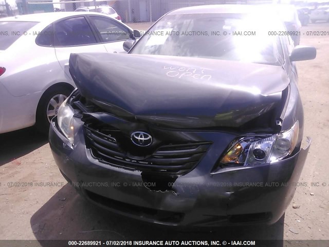 4T1BE46K78U786843 - 2008 TOYOTA CAMRY CE/LE/XLE/SE GRAY photo 6