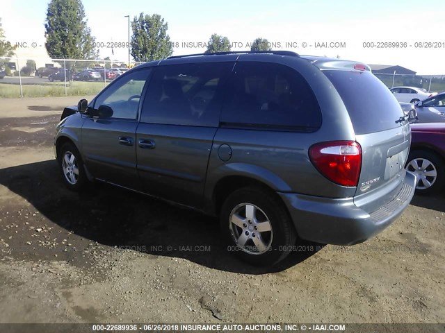 1D4GP45R37B109689 - 2007 DODGE CARAVAN SXT GREEN photo 3