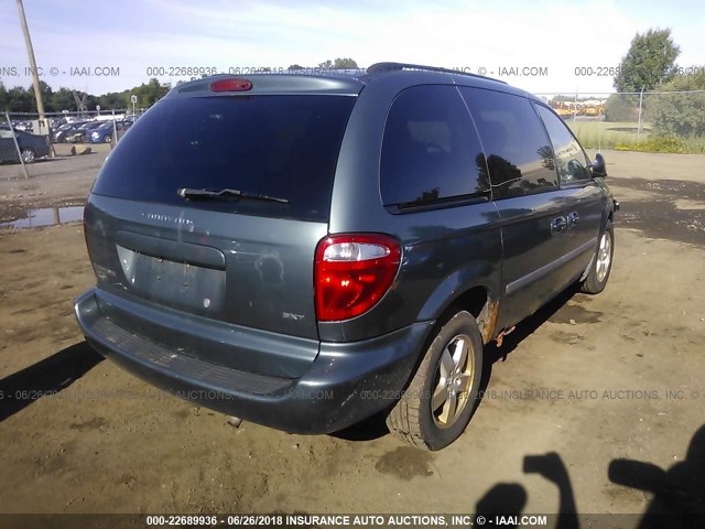 1D4GP45R37B109689 - 2007 DODGE CARAVAN SXT GREEN photo 4