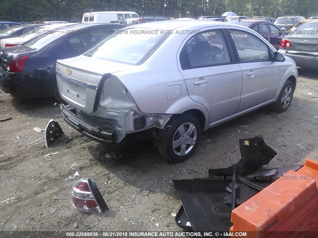 KL1TD5DE1BB216832 - 2011 CHEVROLET AVEO LS/LT SILVER photo 4