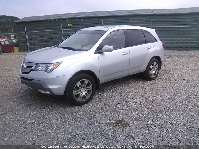 2HNYD28488H527411 - 2008 ACURA MDX TECHNOLOGY SILVER photo 2