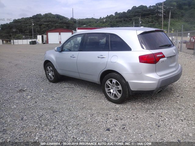 2HNYD28488H527411 - 2008 ACURA MDX TECHNOLOGY SILVER photo 3