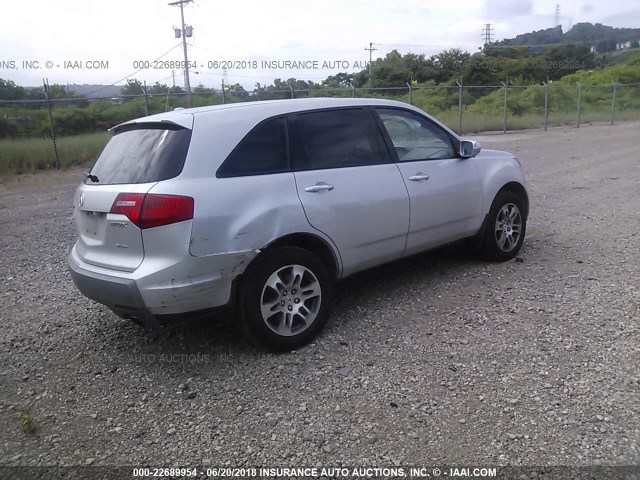 2HNYD28488H527411 - 2008 ACURA MDX TECHNOLOGY SILVER photo 4