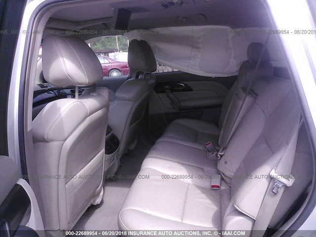 2HNYD28488H527411 - 2008 ACURA MDX TECHNOLOGY SILVER photo 8