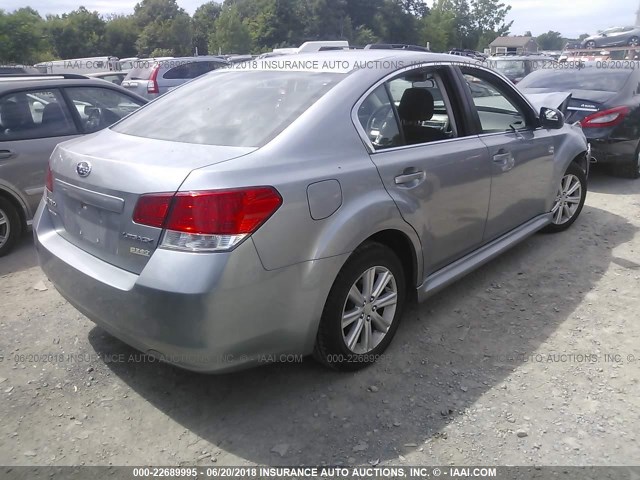 4S3BMBC6XB3261369 - 2011 SUBARU LEGACY 2.5I PREMIUM SILVER photo 4