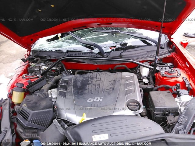 KMHHU6KJ1DU092259 - 2013 HYUNDAI GENESIS COUPE 3.8L RED photo 10