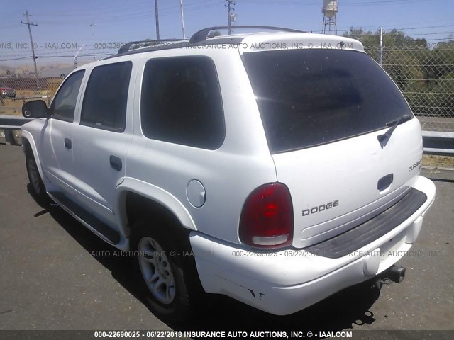 1D4HR58NX3F556620 - 2003 DODGE DURANGO SLT PLUS WHITE photo 3