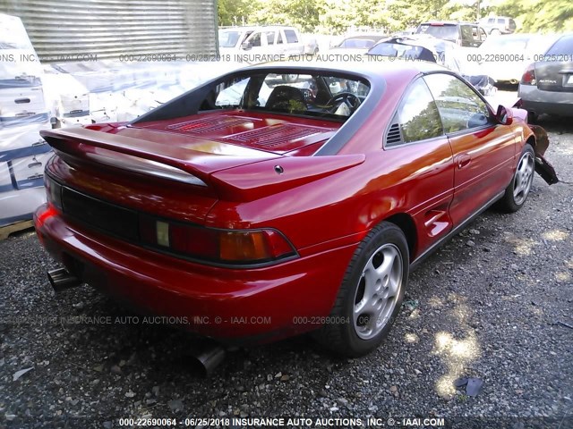 JT2SW21N1M0004666 - 1991 TOYOTA MR2 SPORT ROOF RED photo 4