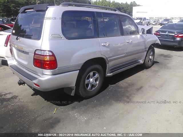 JTEHT05J122028100 - 2002 TOYOTA LAND CRUISER  SILVER photo 4