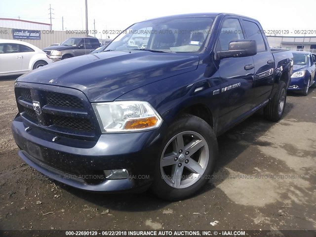 1C6RD6KT0CS179291 - 2012 DODGE RAM 1500 ST Dark Blue photo 2