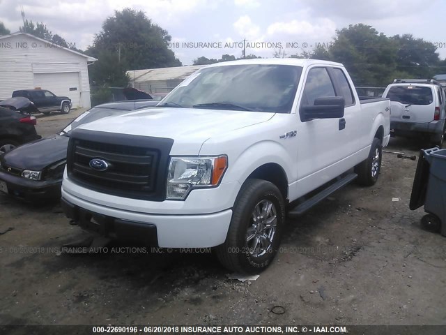 1FTEX1EM5EKE92524 - 2014 FORD F150 SUPER CAB WHITE photo 2