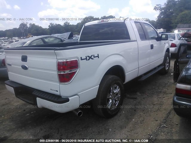 1FTEX1EM5EKE92524 - 2014 FORD F150 SUPER CAB WHITE photo 4