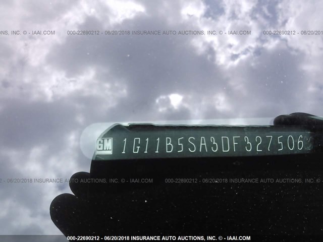 1G11B5SA3DF327506 - 2013 CHEVROLET MALIBU LS შავი ფოტო 9