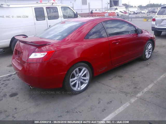 2HGFG21566H705760 - 2006 HONDA CIVIC SI RED photo 4